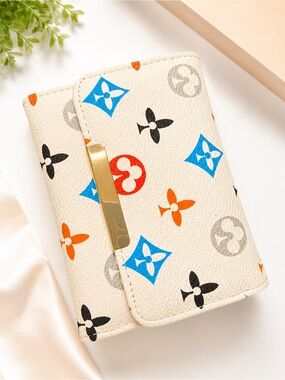 NWT Wunderland Vegan Monogram Wallet LV Style Compact Snap Wallet